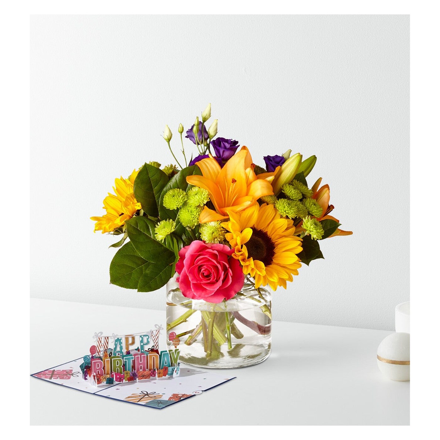Best Day Bouquet & Lovepop® Birthday Pop-Up Card flower arrangement