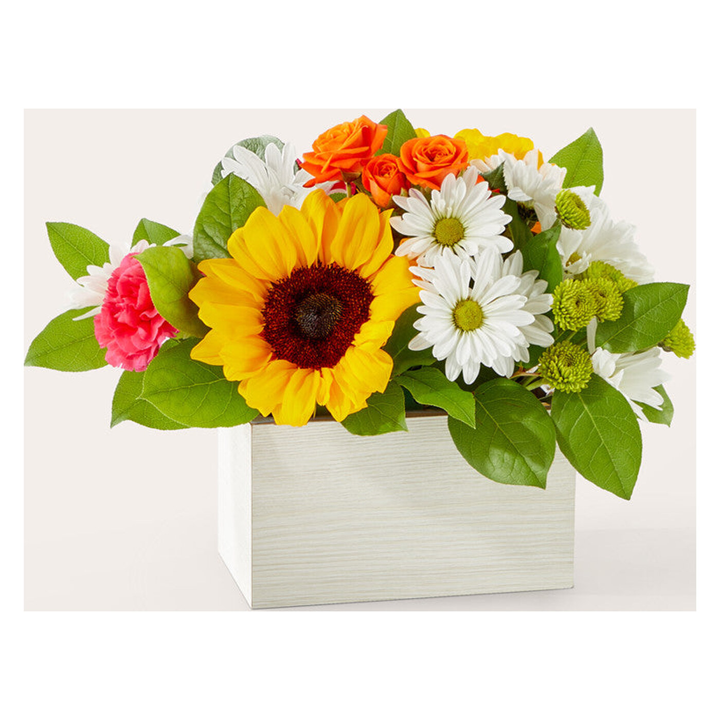 Sun-drenched Blooms Box Bouquet flower arrangement