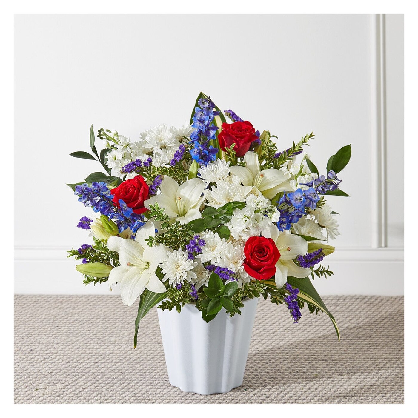 Consoled Floor Basket flower arrangement