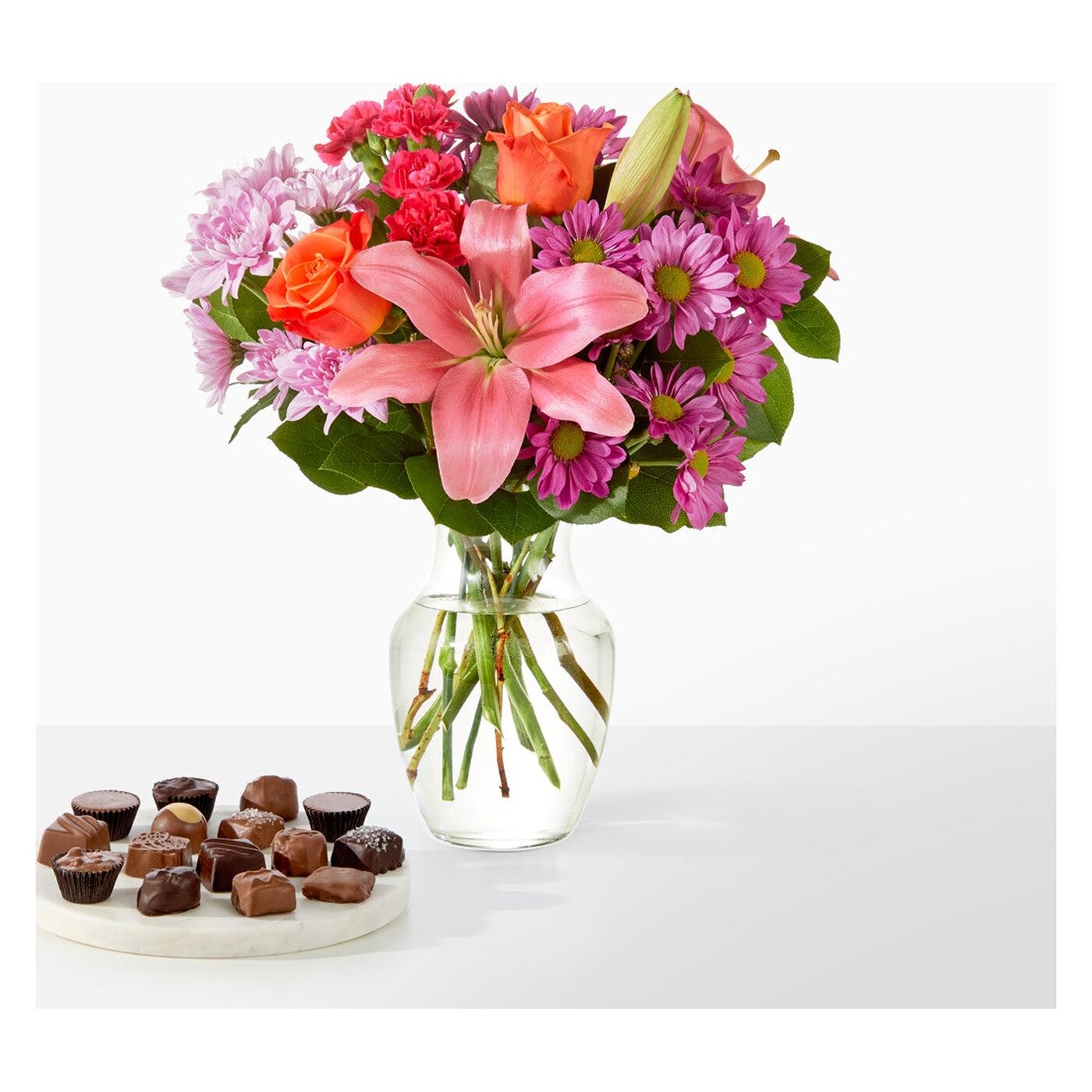 One and Only Bouquet and Chocolate Bundle flower arrangement