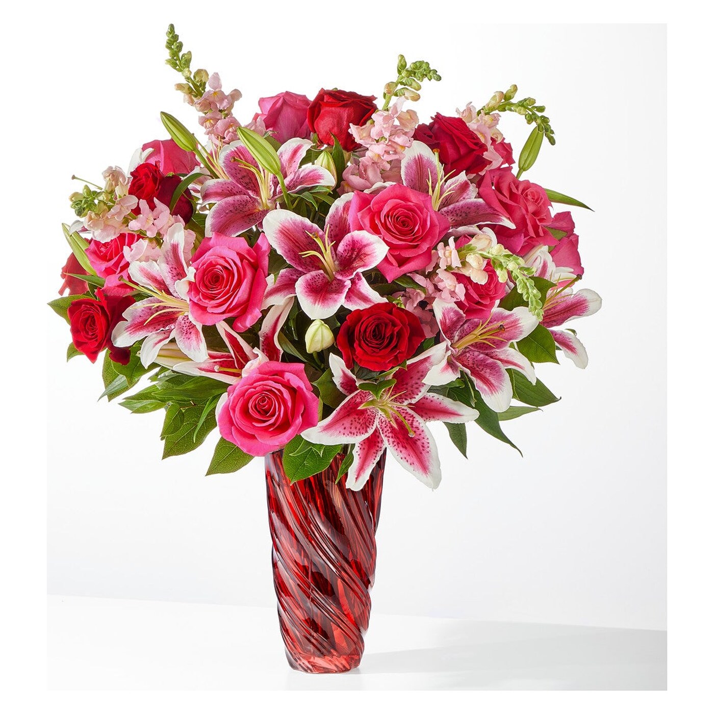 Always You Bouquet with Luxe Swirl Vase flower arrangement